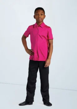 Weissman Boys Collared Shirt -Dance Clothing Store 12501 lipstick 11456 black 4211 58998.1678887463