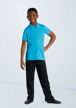 Weissman Boys Collared Shirt -Dance Clothing Store 12501 turquoise 11456 black 4325 92846.1678887463