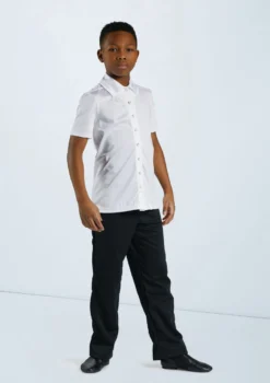 Weissman Boys Collared Shirt -Dance Clothing Store 12501 white 11456 black 0078 98967.1678887466