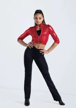 Weissman Cropped Sequin Jacket -Dance Clothing Store 14236 red 797 53446.1698816780