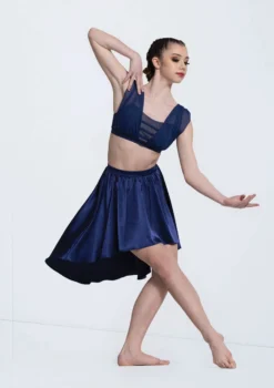 Weissman Draped Mesh Bra Top -Dance Clothing Store 14297 navy 3020 25567.1698713206
