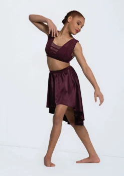 Weissman Draped Mesh Bra Top -Dance Clothing Store 14297 raisin 2983 13784.1698713199