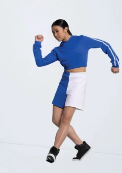Weissman Striped Sleeve Cropped Hoodie -Dance Clothing Store 14316 royal 14329 royal 6156 17333.1698537383