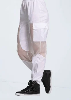 Weissman Sheer Inset Cargo Pants -Dance Clothing Store 14327 white 3325 93147.1698816786
