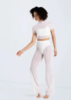 Weissman Power Mesh Wide Leg Pants -Dance Clothing Store 14428 white 14430 white 194 66414.1692402480