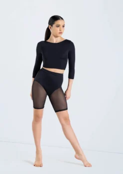 Weissman Power Mesh Biker Shorts -Dance Clothing Store 14429 black MT12224 black 12604 05643.1698817156