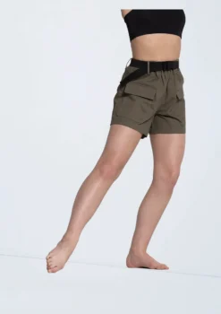 Weissman Belted Twill Cargo Shorts -Dance Clothing Store 14434 armygreen 9101 22844.1678889552