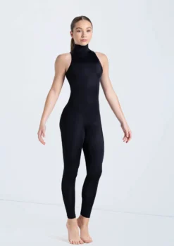 Weissman Mock Neck Sleeveless Unitard -Dance Clothing Store 14497 black 0119 20601.1678889720