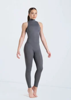 Weissman Mock Neck Sleeveless Unitard -Dance Clothing Store 14497 gray 0259 69437.1678889720