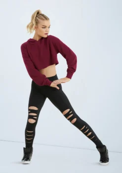 Weissman Long Sleeve Cropped Hoodie -Dance Clothing Store AH10417 blackcherry MT10411 black 021 06924.1698450091