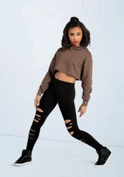 Weissman Long Sleeve Cropped Hoodie -Dance Clothing Store AH10417 mocha MT10411 black 2751 20309.1678890513