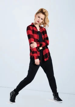 Weissman Oversized Buffalo Plaid Shirt -Dance Clothing Store AH10810 red AH7841 black 789 69479.1678890532
