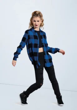 Weissman Oversized Buffalo Plaid Shirt -Dance Clothing Store AH10810 royal AH9210 black 881 51845.1698450091