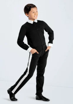 Weissman Boys Satin Collar Shirt -Dance Clothing Store AH12617 white 0499 96911.1698840275