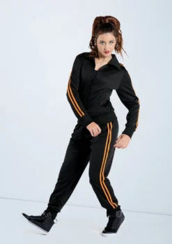 Weissman Stripe Sleeve Track Jacket -Dance Clothing Store AH9280 blackember AH9281 blackember 983 57238.1678890724