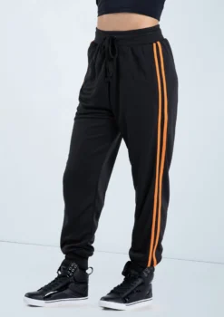 Weissman Side Stripe Track Pants -Dance Clothing Store AH9281 blackember 021 15029.1678890728