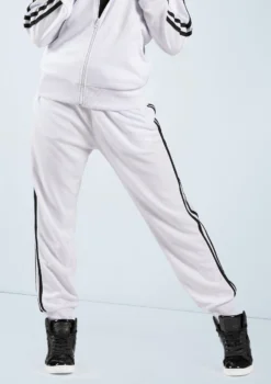 Weissman Side Stripe Track Pants -Dance Clothing Store AH9281 white 2705 83719.1678890728