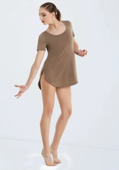 Weissman Oversized Favorite Tee Dress -Dance Clothing Store D10565 mocha 319 84798.1678890769