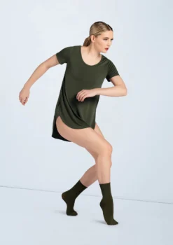 Weissman Oversized Favorite Tee Dress -Dance Clothing Store D10565 olive W775 olive 2616 51898.1678890769