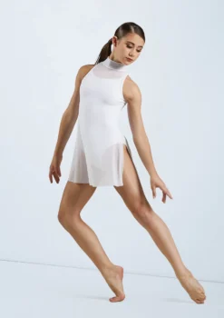 Weissman Mesh Tunic Overdress -Dance Clothing Store D10664 white 161192 83102.1678890778