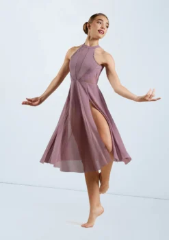Weissman High Neck Halter Dress -Dance Clothing Store D11656 frenchmauve 161311 64195.1698840460
