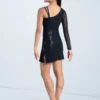 Weissman One Sleeve Sequin Shift Dress