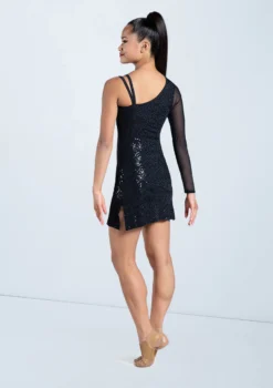 Weissman One Sleeve Sequin Shift Dress