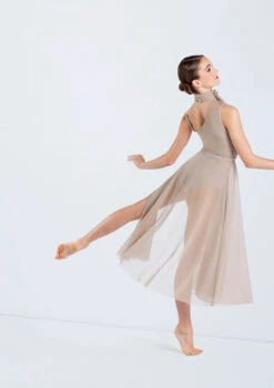 Weissman One Shoulder Tied Neck Dress -Dance Clothing Store D13079 latte 764 42158.1698840476