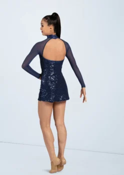 Weissman Sequin Performance Shift Dress -Dance Clothing Store D9614 navy 9692 67034.1678890969