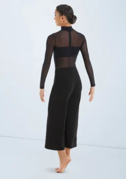 Weissman Culotte Unitard With Mesh