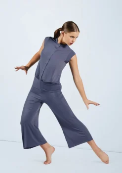 Weissman Snap Front Jumpsuit -Dance Clothing Store MJ11818 slateblue 1547 95626.1698840483