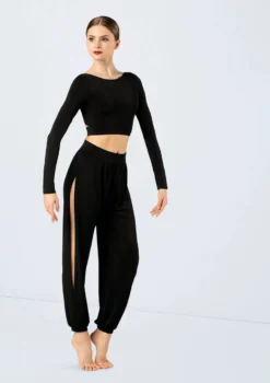 Weissman Knotted Back Crop Top -Dance Clothing Store MJ12211 black MJ12237 black 2677 84457.1698450384