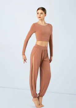 Weissman Knotted Back Crop Top -Dance Clothing Store MJ12211 warmsand MJ12237 warmsand2543 31727.1678891014