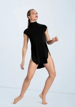 Weissman Mock Neck Tee Dress -Dance Clothing Store MJ12796 black 878 37938.1678891079