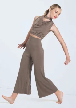 Weissman Matte Jersey Cowl Crop Top -Dance Clothing Store MJ13035 mocha MJ12791 mocha 842 76184.1698840484
