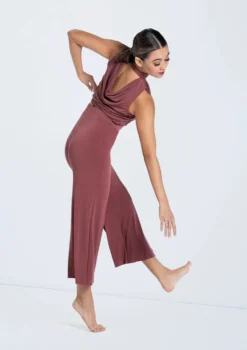 Weissman Matte Jersey Cowl Crop Top -Dance Clothing Store MJ13035 rosewood MJ12791 rosewood 523 27027.1698840483