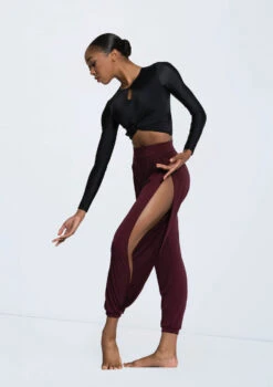 Weissman Twist Front High-Low Top -Dance Clothing Store MJ13068 black MJ12237 raisin 10798 49499.1678891088