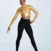 Weissman Premium Metallic Crop Top