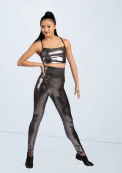 Weissman High Waist Metallic Leggings -Dance Clothing Store ML2962 gunmetal ML9062 gunmetal 9560 53521.1698840495