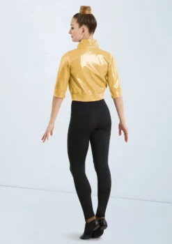 Weissman Cropped Metallic Jacket -Dance Clothing Store ML9703 gold 3821 45416.1678891105