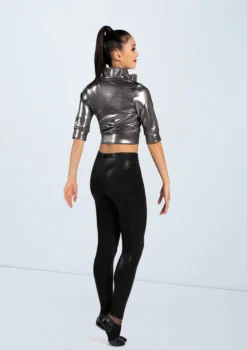Weissman Cropped Metallic Jacket -Dance Clothing Store ML9703 gunmetal 9293 69495.1678891105