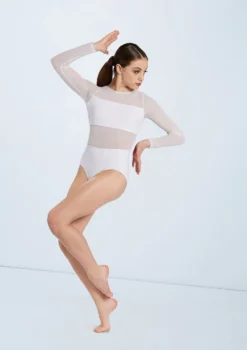 Weissman Long Sleeve Backless Leotard -Dance Clothing Store MT10406 white 1746 31139.1678891120