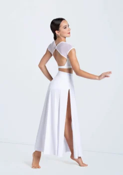 Weissman Matte Jersey Maxi Skirt -Dance Clothing Store MT10463 S13081 white 083 97493.1694572767