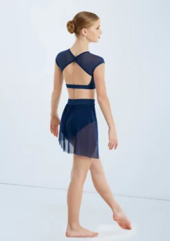 Weissman Illusion Mesh Crop Top -Dance Clothing Store MT10463 navy 186 50802.1678891125