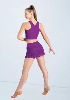Weissman Lattice Front Crop Top -Dance Clothing Store MT10485 MT3228 electricpurple 0127 17954.1678891129