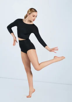 Weissman Boat Neck Crop Top -Dance Clothing Store MT12224 black MT12186 black 7533 09104.1698840499