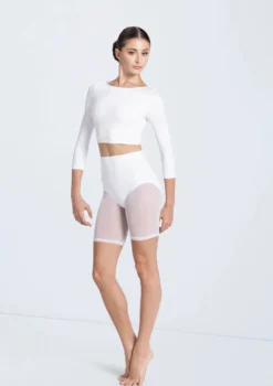 Weissman Power Mesh Biker Shorts -Dance Clothing Store MT12224 white 14429 white 750 81989.1692402366