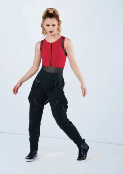 Weissman Mesh Detail Sleeveless Leotard -Dance Clothing Store MT12491 red AH10511 623 04979.1698840510