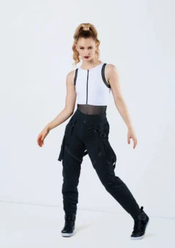 Weissman Mesh Detail Sleeveless Leotard -Dance Clothing Store MT12491 whiteblack AH10511 black 698 32031.1678891221