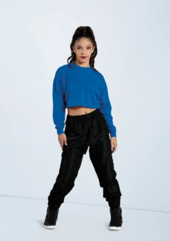 Weissman Cropped Long Sleeve Tee -Dance Clothing Store PT12726 royal AH12406 black 7601 63610.1678891438